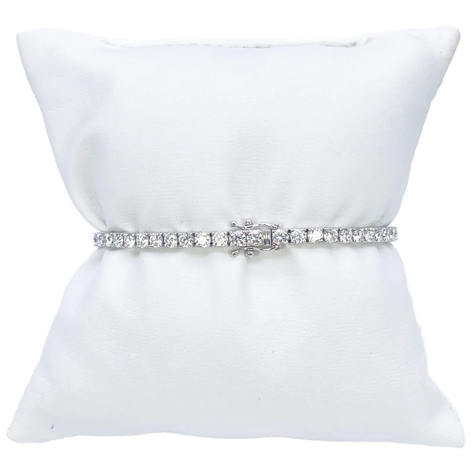 18ct White Gold Natural Diamond 4-Claw Tennis Bracelet 4.83ct 7inch 2.9mm Width  Diamond Bracelets