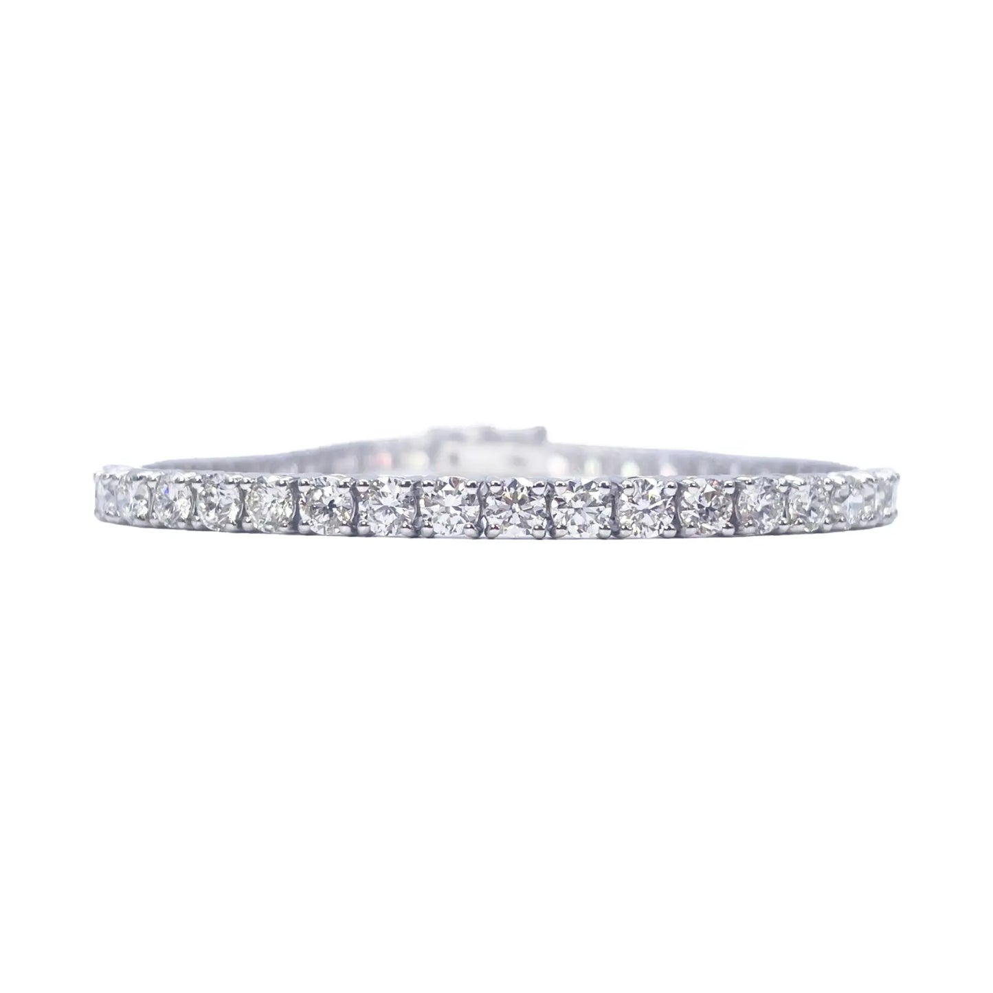 18ct White Gold Natural Diamond 4-Claw Tennis Bracelet 5.69ct 7 inches  Diamond Bracelets