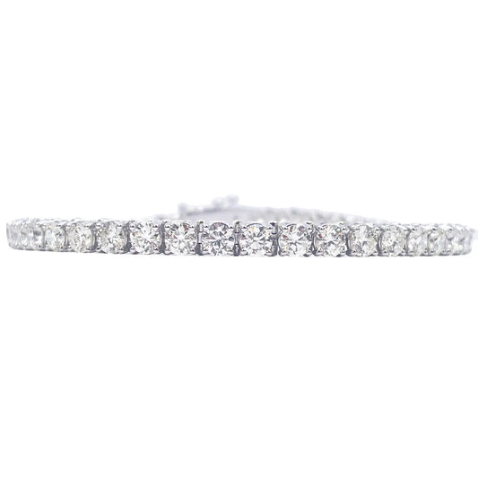 18ct White Gold Natural Diamond 4-Claw Tennis Bracelet 8.45ct 7 Inches  Diamond Bracelets