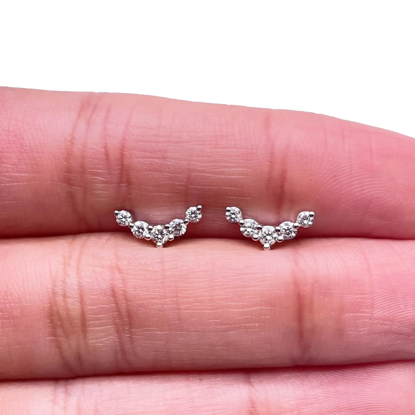 18ct White Gold Natural Diamond Crawler Climber Earrings 0.25ct Total Diamond Weight  Diamond earring