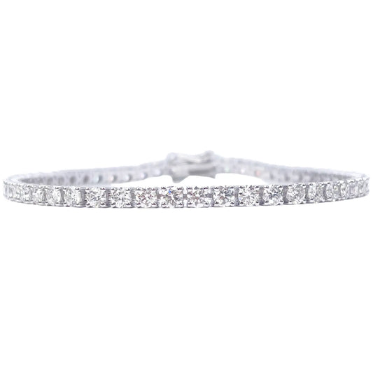 18ct White Gold Natural Diamond Tennis Bracelet Prong 4.99ct 7 Inches IGI Cert  Diamond Bracelets