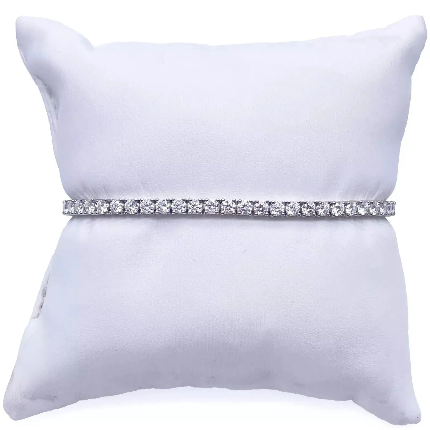 18ct White Gold Natural Diamond Tennis Bracelet Prong 5.36ct 7 Inches IGI Cert¬† Diamond Bracelets