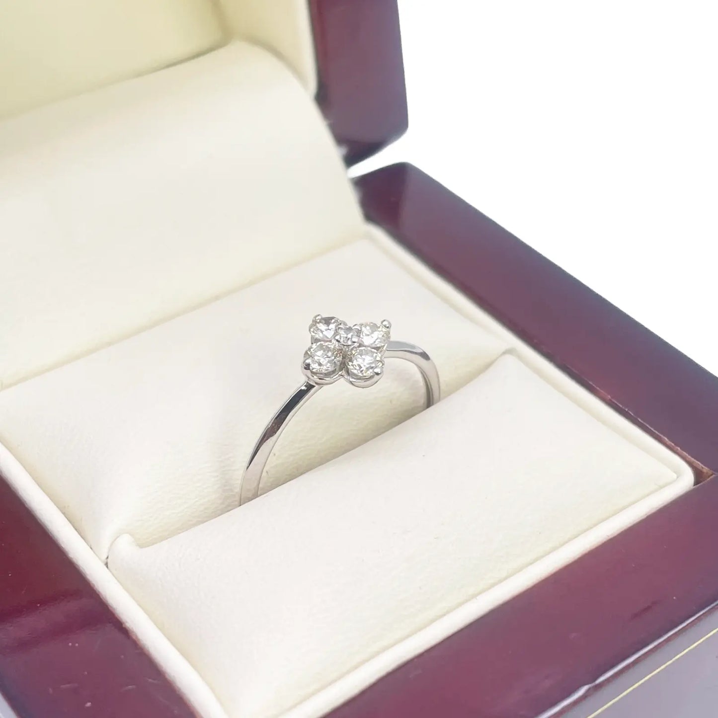 18ct White Gold Small Diamond Flower Ring 0.36ct  Diamond Ring