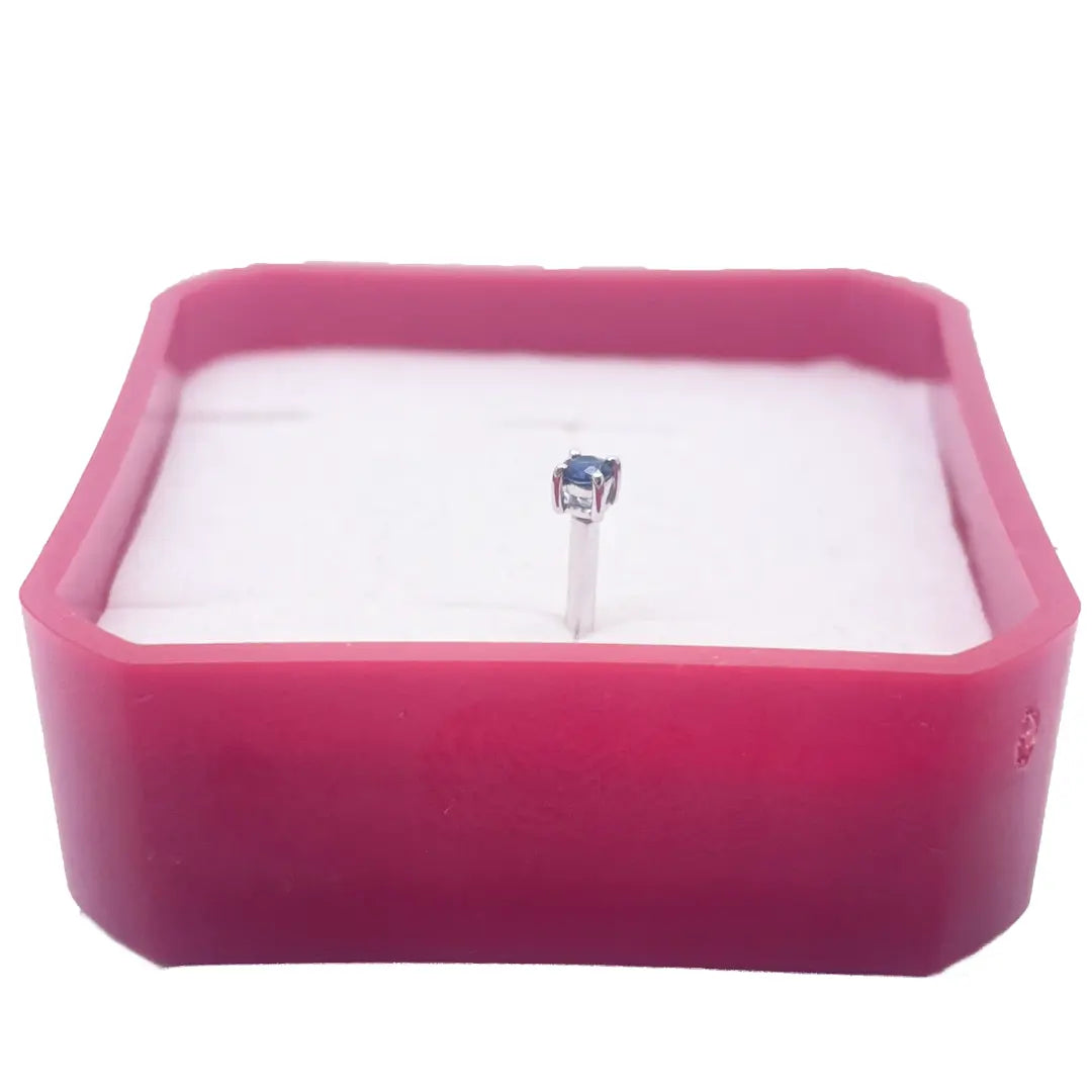 18ct White Gold & Blue Sapphire Nose Stud / Nose Pin 0.02 Carats 4-Claw 2.0 mm 