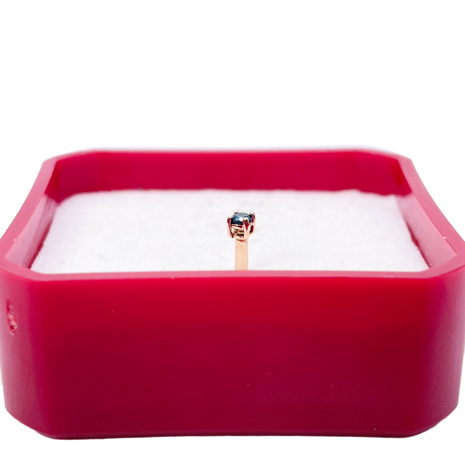 18ct White Or Rose Gold Blue Diamond Nose Stud Piercing Pin 0.03ct 4 Claw 2mm Width 