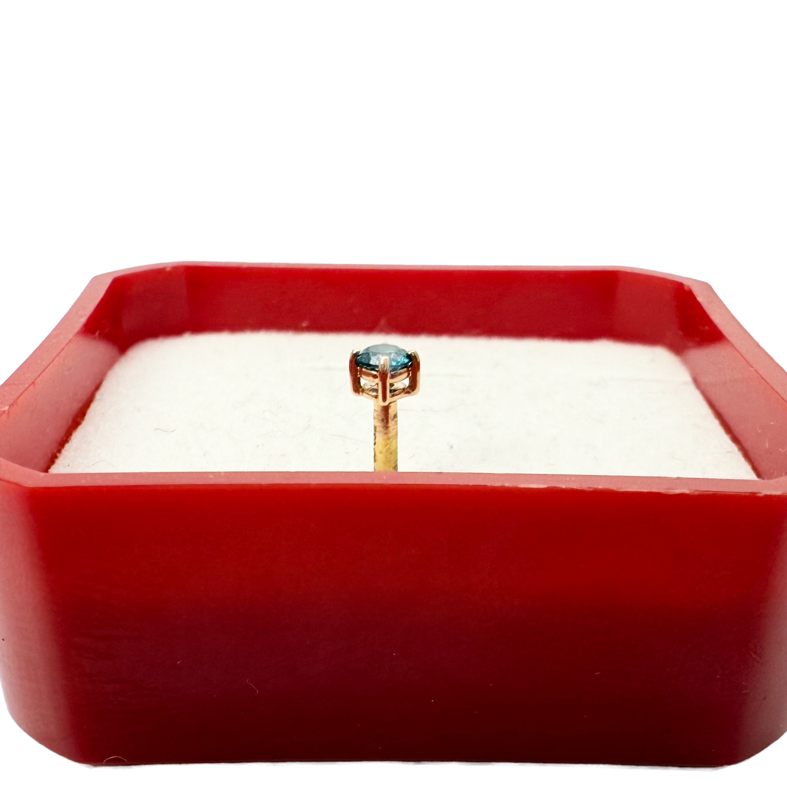 18ct White Or Rose Gold Blue Diamond Nose Stud Pin 0.08ct 4 claw 2.6mm Width 