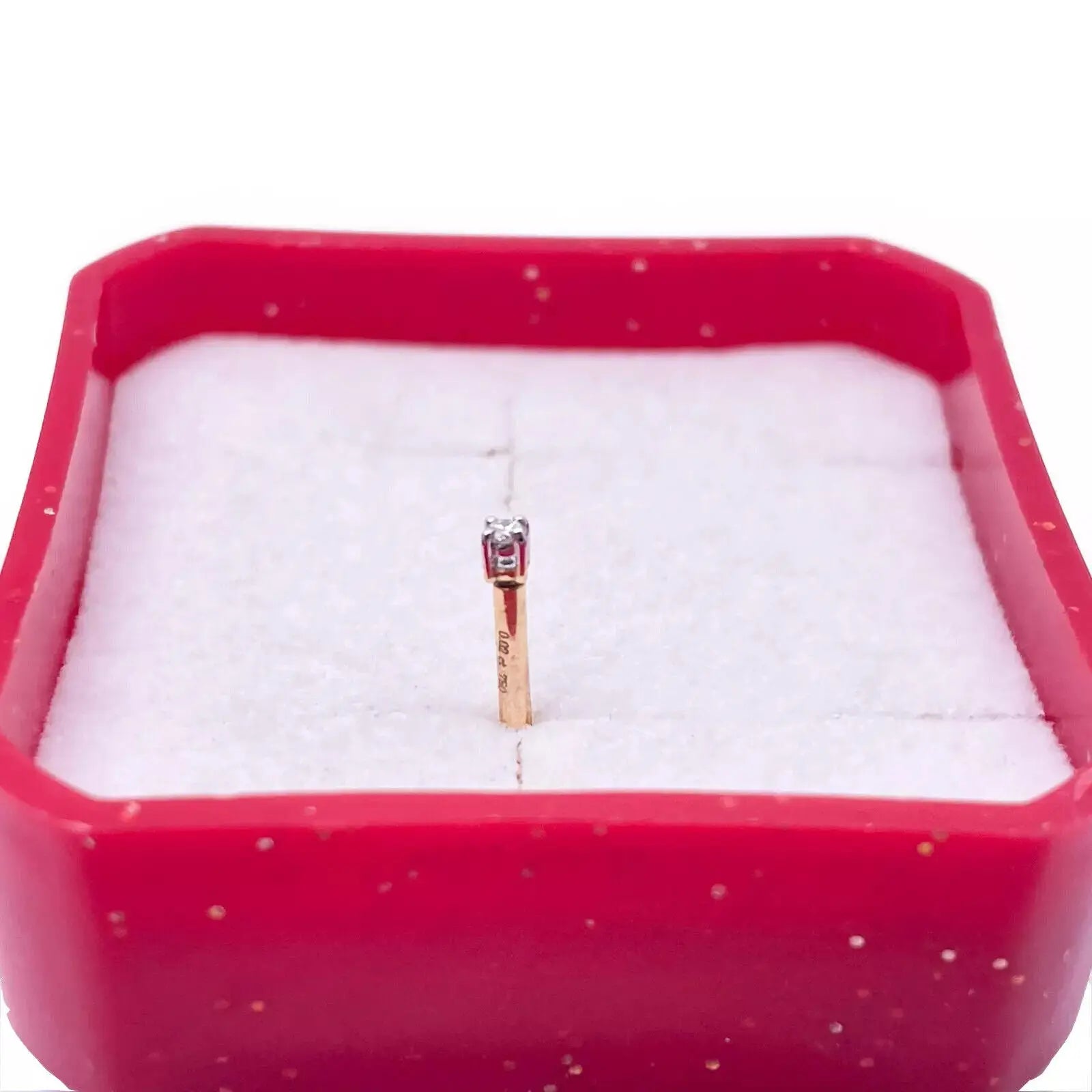 18ct White Or Yellow Gold Diamond Nose Stud Pin 0.02ct 4 claw 1.7mm Width 