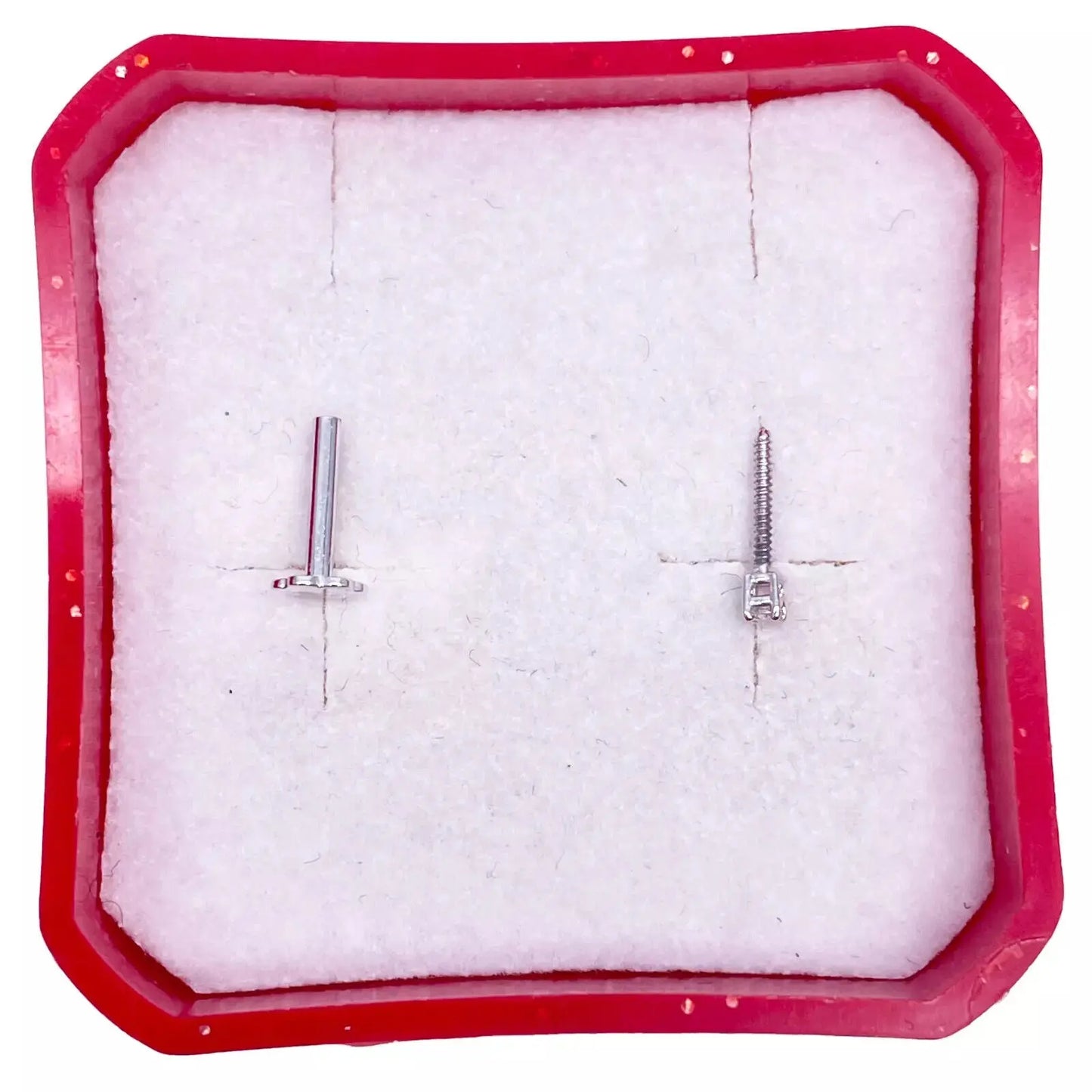 18ct White Or Yellow Gold Diamond Nose Stud Pin 0.02ct 4 claw 1.7mm Width 