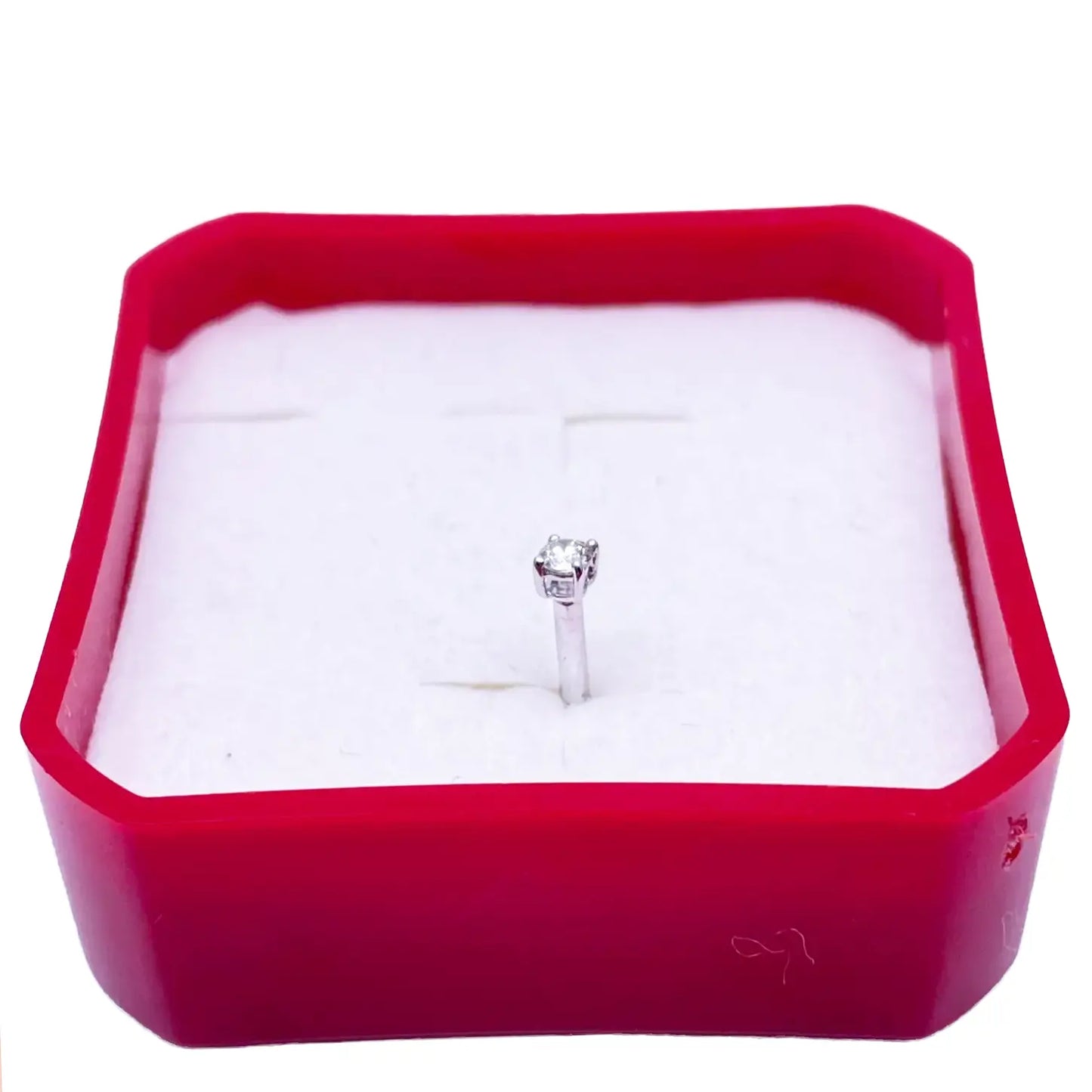 18ct White Or Yellow Gold Diamond Nose Stud Pin 0.05ct 4 claw 2.3mm Width 