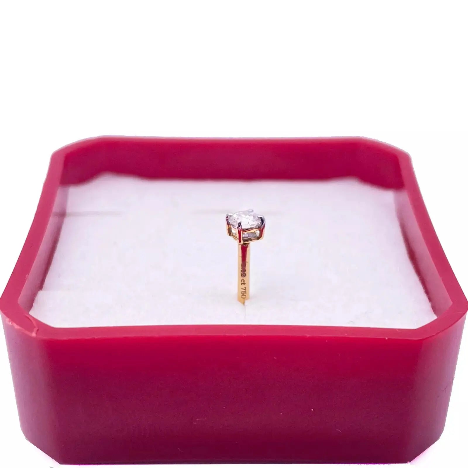 18ct White Or Yellow Gold Diamond Nose Stud Pin 0.12ct 4claw 3.0mm Width 