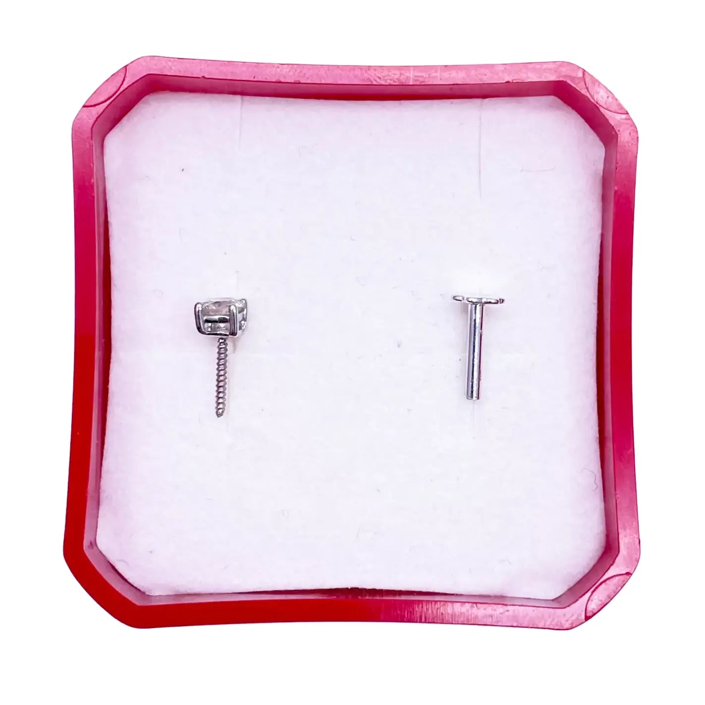 18ct White Or Yellow Gold Diamond Nose Stud Pin 0.15ct 4claw 3.4mm Width 