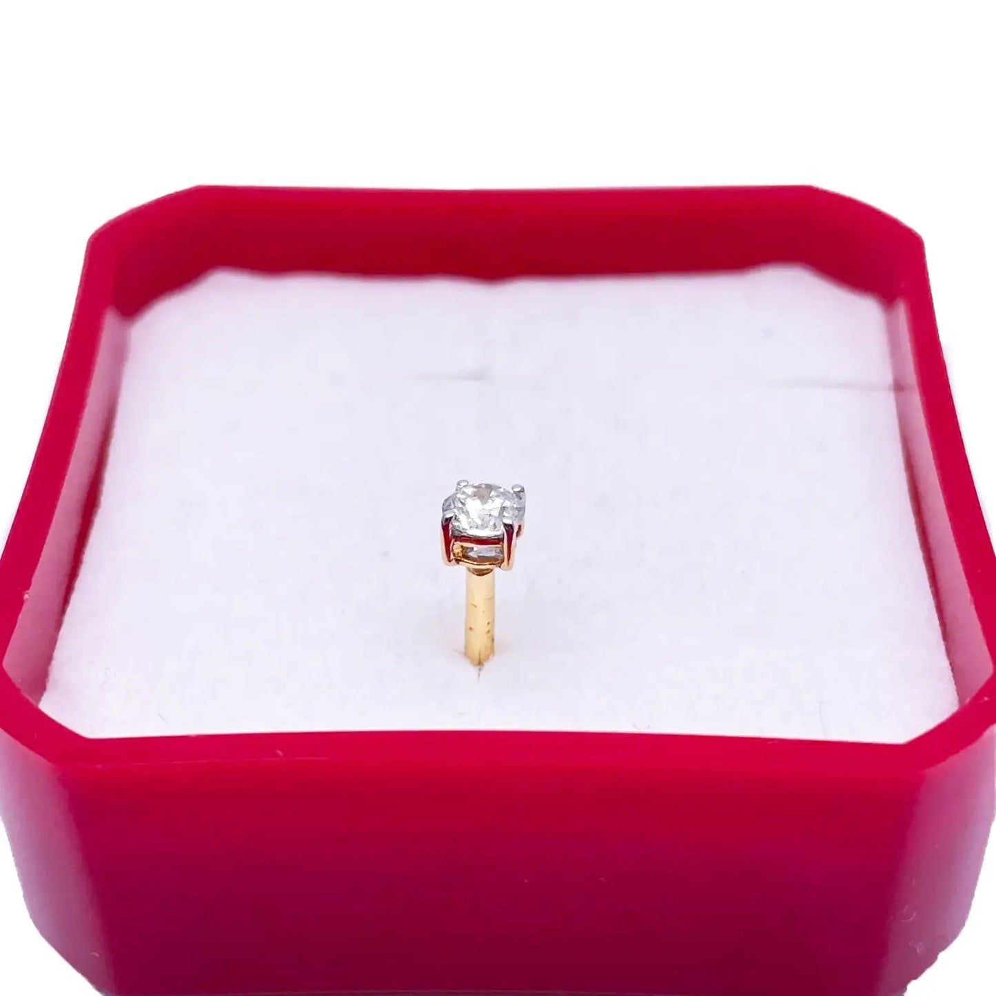 18ct White Or Yellow Gold Diamond Nose Stud Pin 0.15ct 4claw 3.4mm Width 