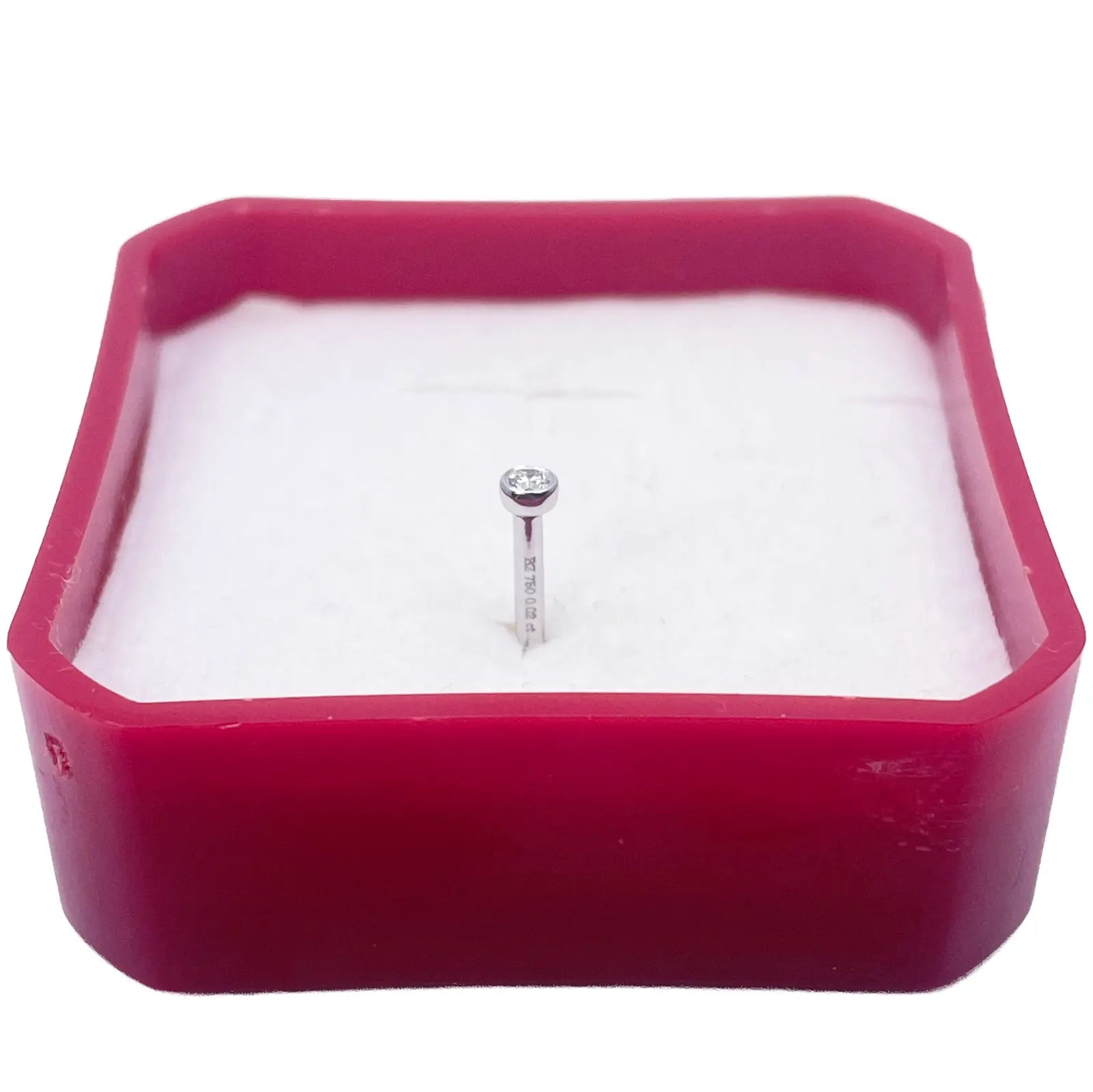 18ct White/Yellow Gold Diamond Bezel Nose Stud Pin 0.02ct 