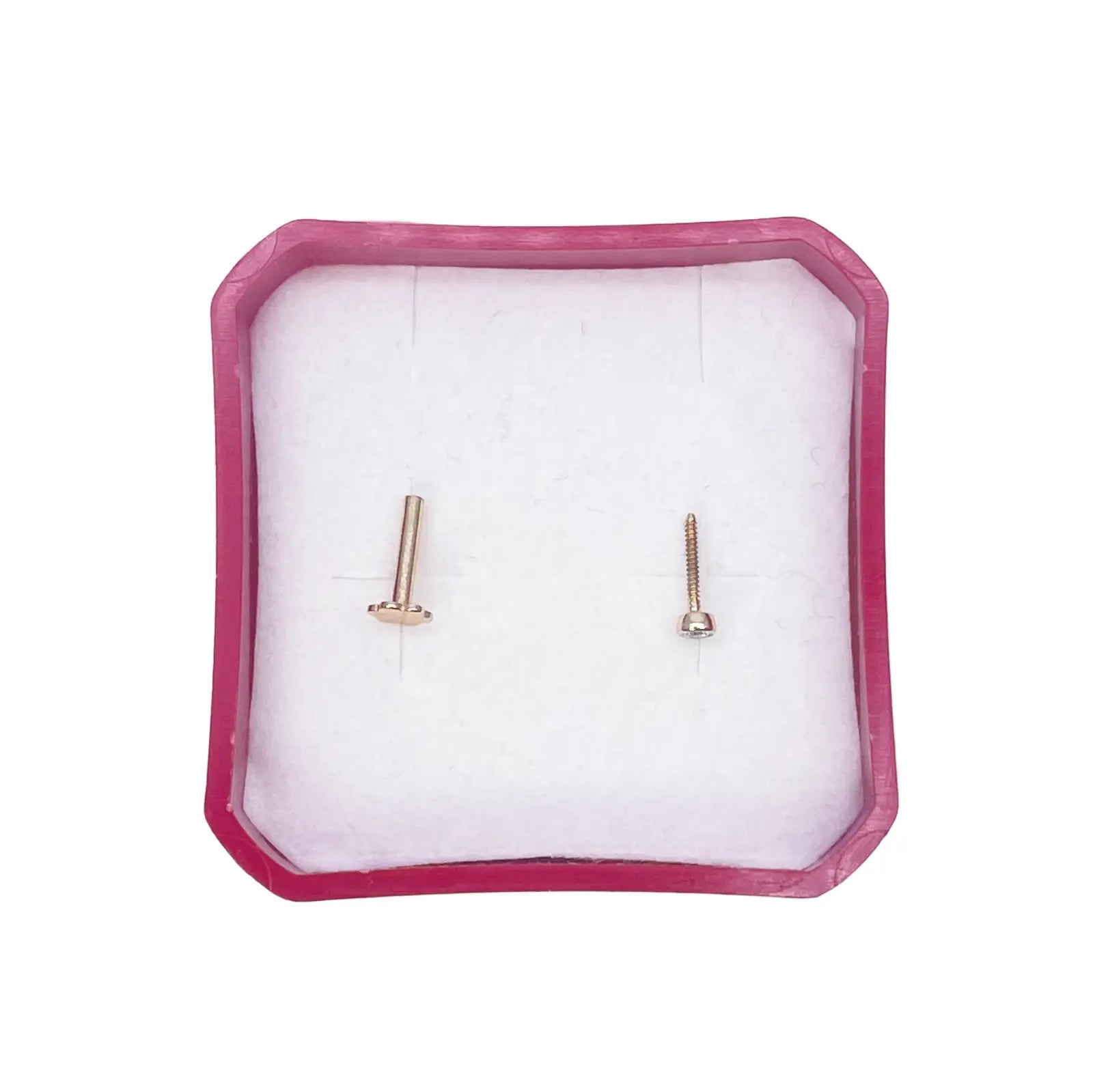 18ct White/Yellow Gold Diamond Bezel Nose Stud Pin 0.02ct 