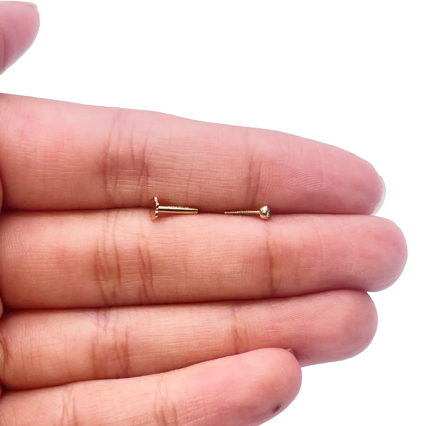 18ct White/Yellow Gold Diamond Bezel Nose Stud Pin 0.02ct 