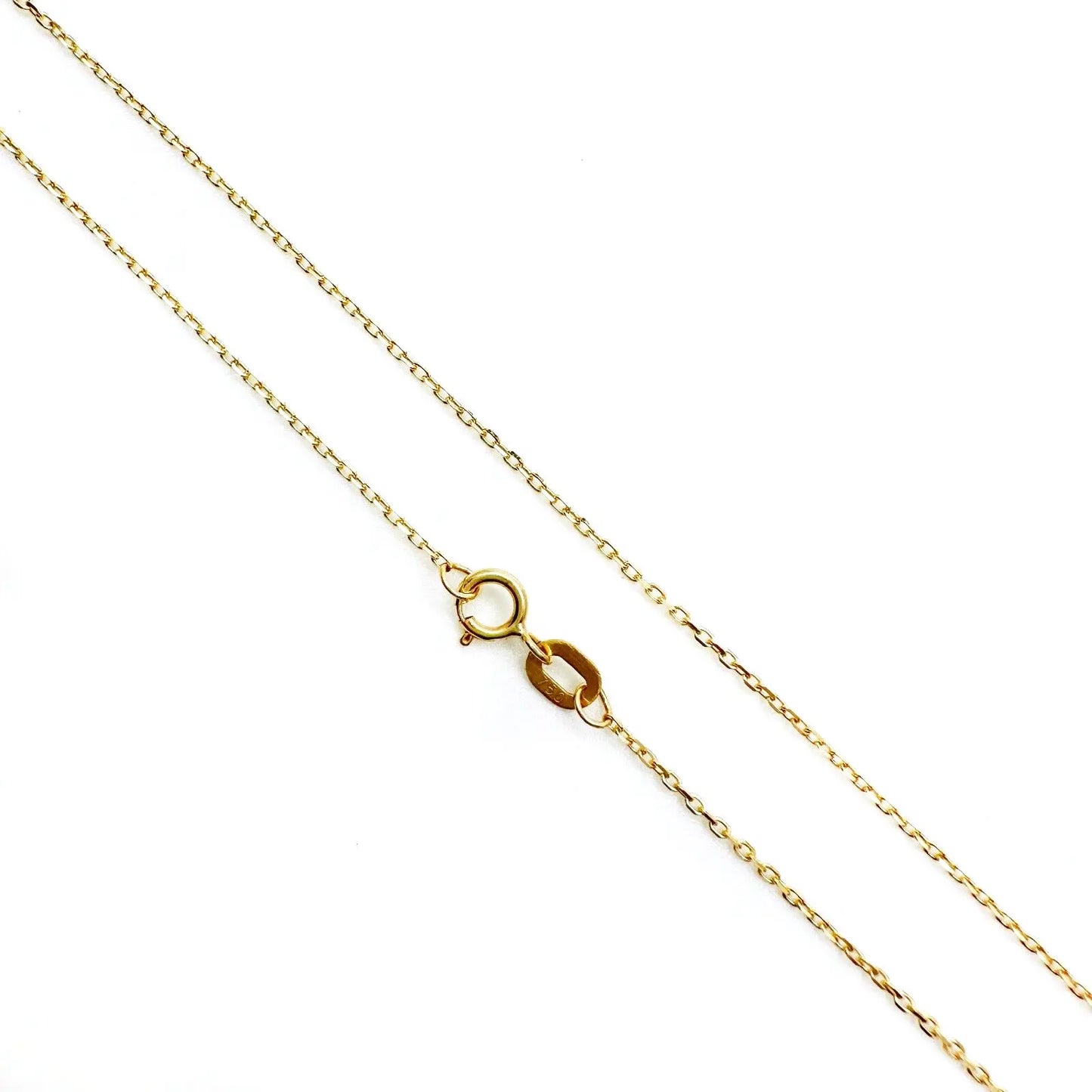 18ct Yellow Gold Delicate Diamond Cut Belcher Chain 1.1mm Width 18'' Inch 