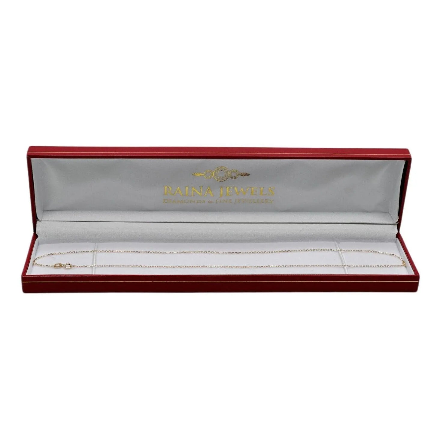 18ct Yellow Gold Delicate Diamond Cut Belcher Chain 1.1mm Width 18'' Inch 