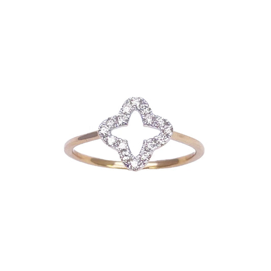 18ct Yellow Gold Diamond Clover/Flower Shaped Ring 0.18ct  Diamond Ring