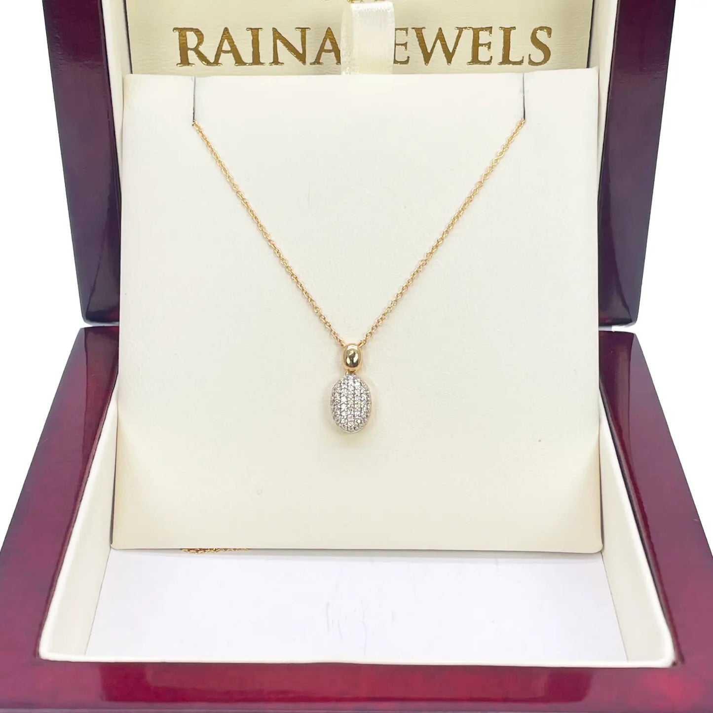 18ct Yellow Gold Diamond Oval Necklace Stud Earrings Matching Set 0.53ct 