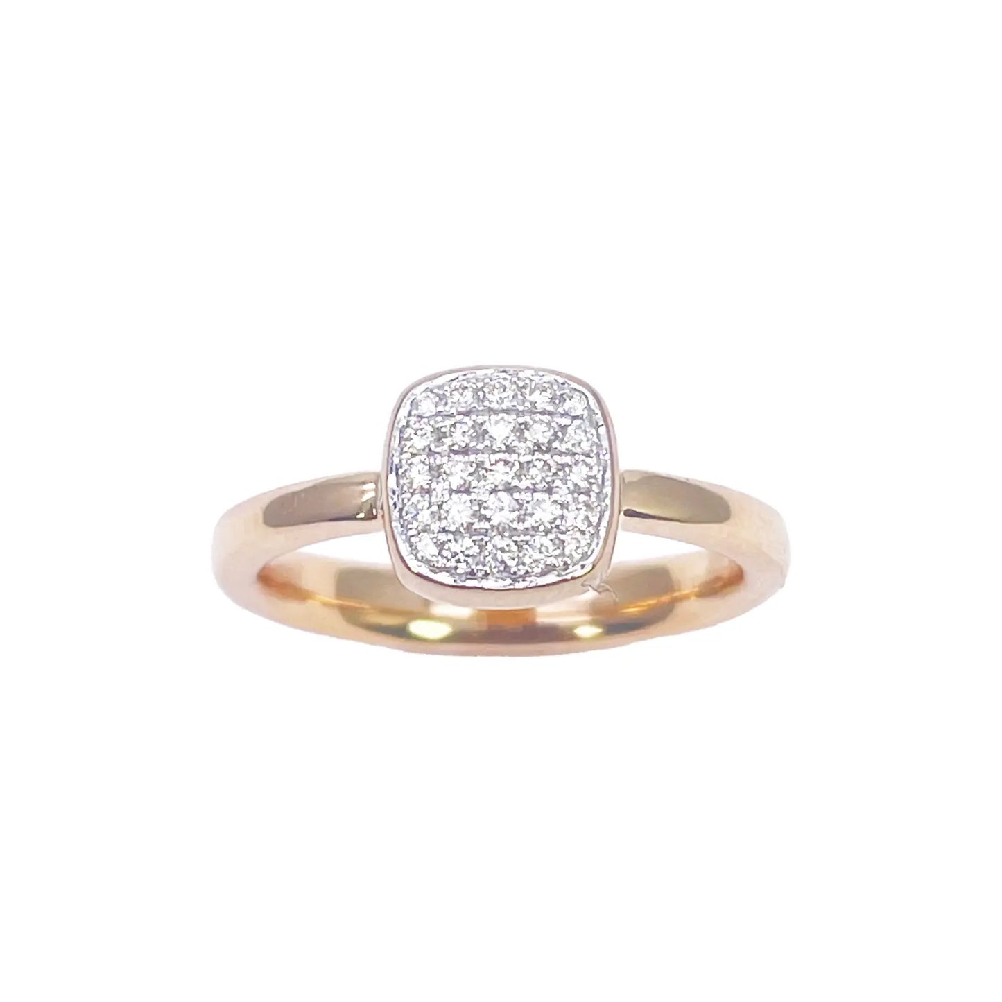 18ct Yellow Gold Elegant Diamond Square Ring 0.16ct  Diamond Ring