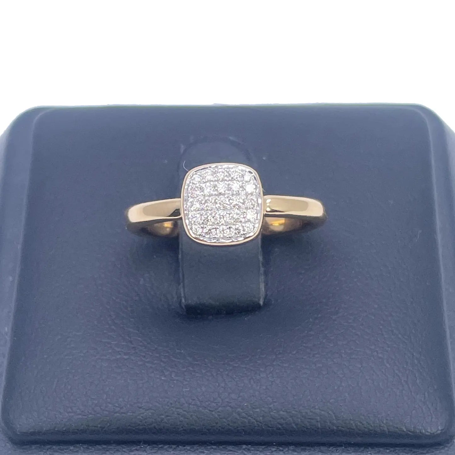 18ct Yellow Gold Elegant Diamond Square Ring 0.16ct  Diamond Ring