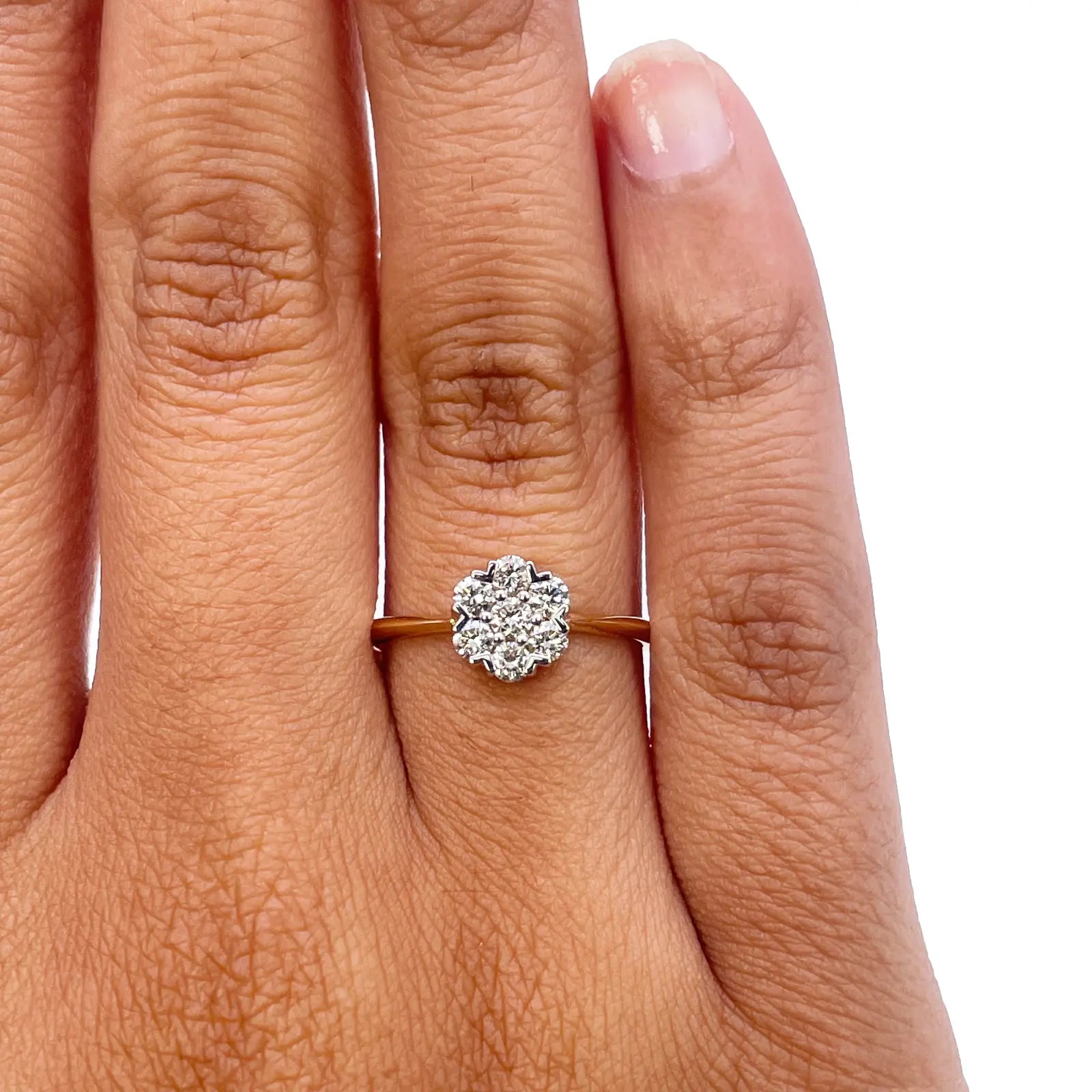 18ct Yellow Gold Elegant Floral Diamond Ring 0.37ct  Diamond Ring