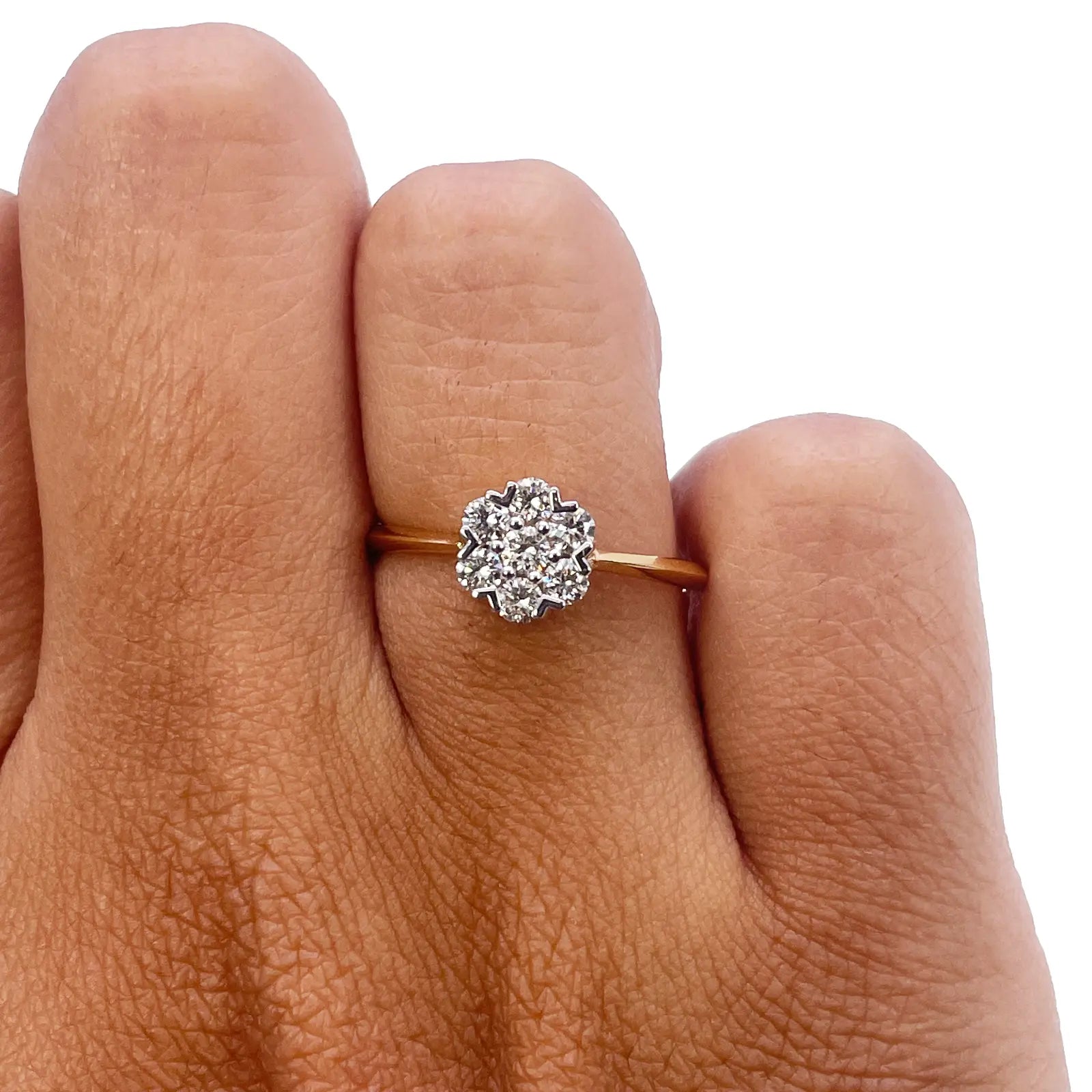 18ct Yellow Gold Elegant Floral Diamond Ring 0.37ct  Diamond Ring