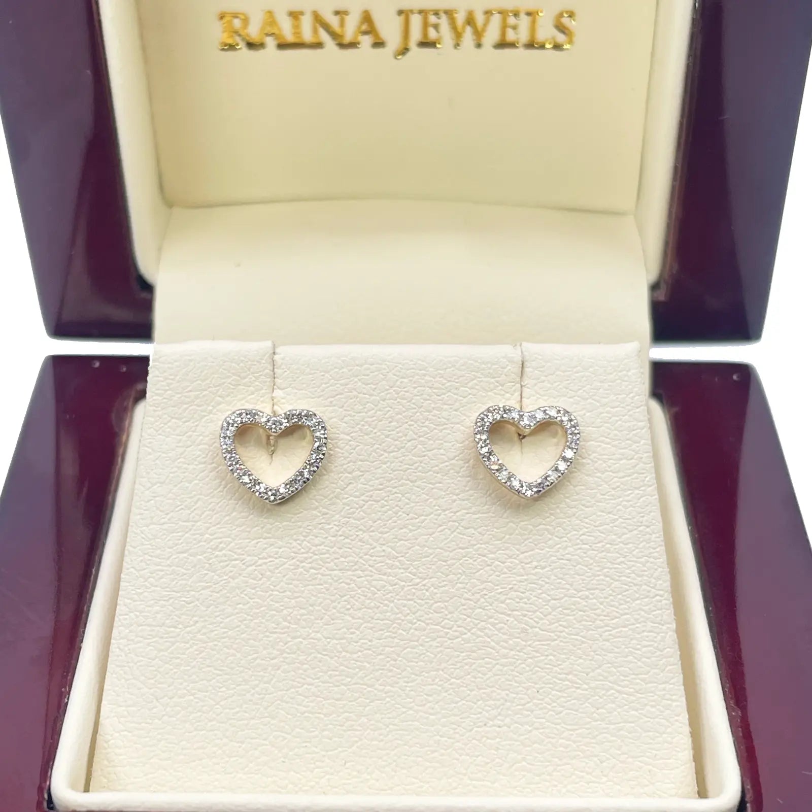 18ct Yellow Gold Heart Natural Diamond Stud Earrings 0.12ct 