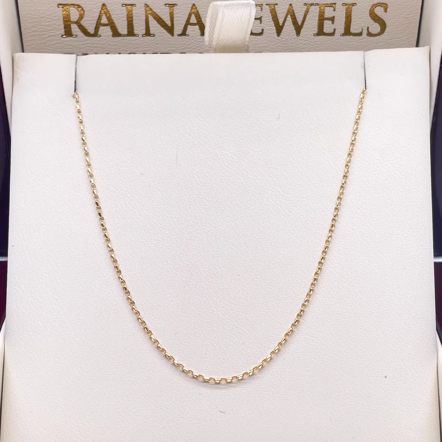 18ct Yellow Gold High Polished Belcher Chain/Necklace 18''inches 1mm 