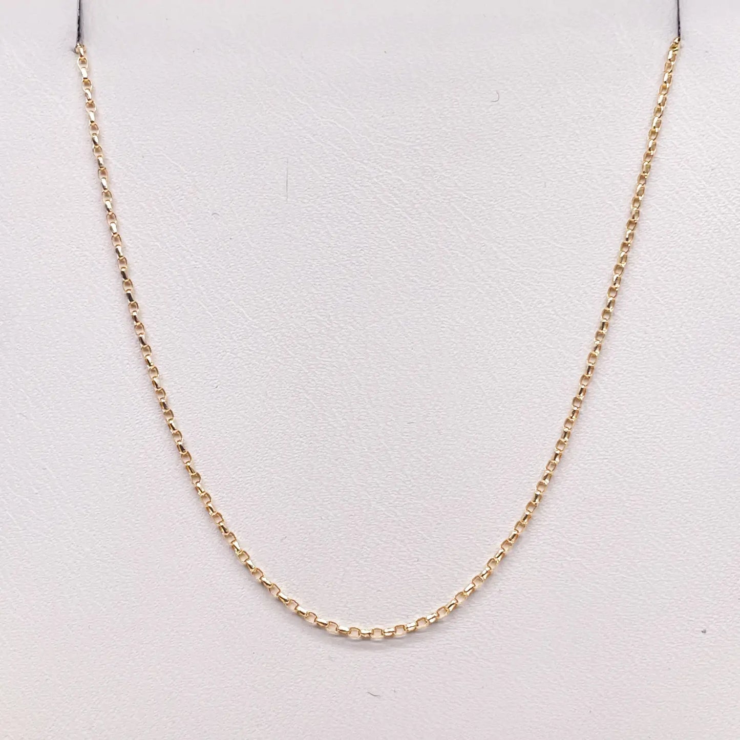 18ct Yellow Gold High Polished Belcher Chain/Necklace 18''inches 1mm 