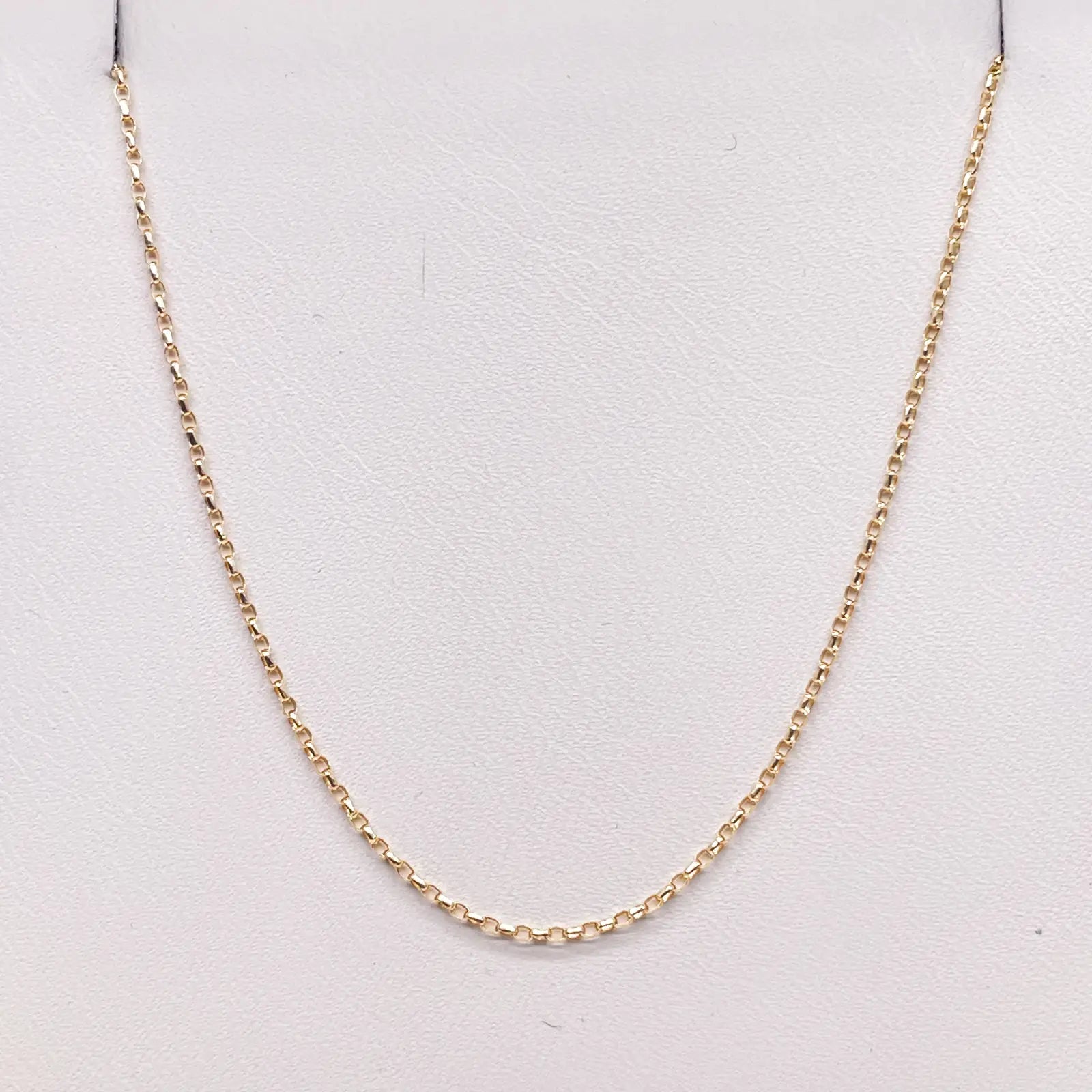 18ct Yellow Gold High Polished Belcher Chain/Necklace 18''inches 1mm 