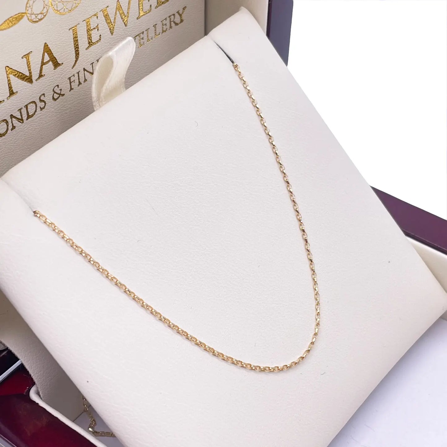18ct Yellow Gold High Polished Belcher Chain/Necklace 18''inches 1mm 