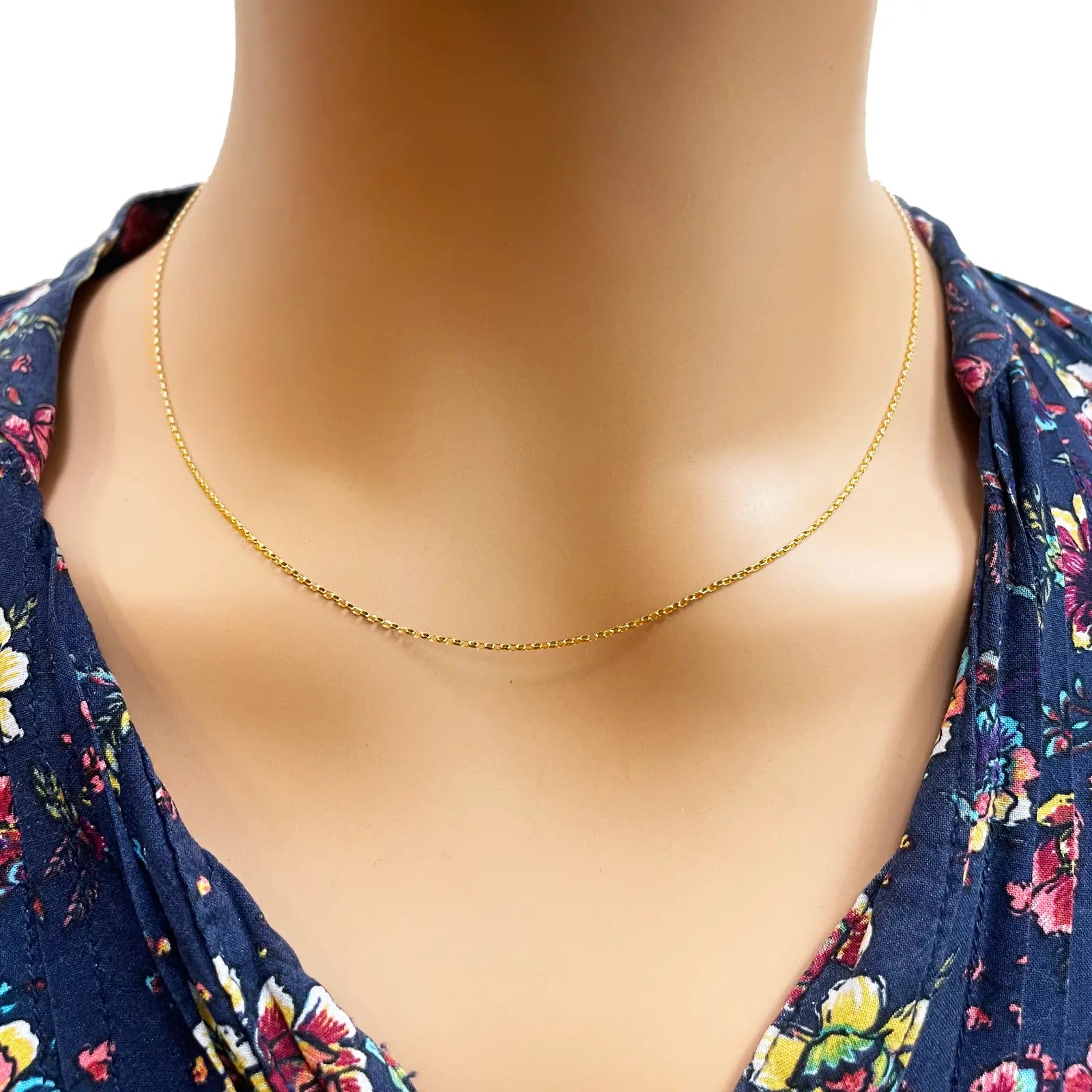 18ct Yellow Gold High Polished Belcher Chain/Necklace 18''inches 1mm 