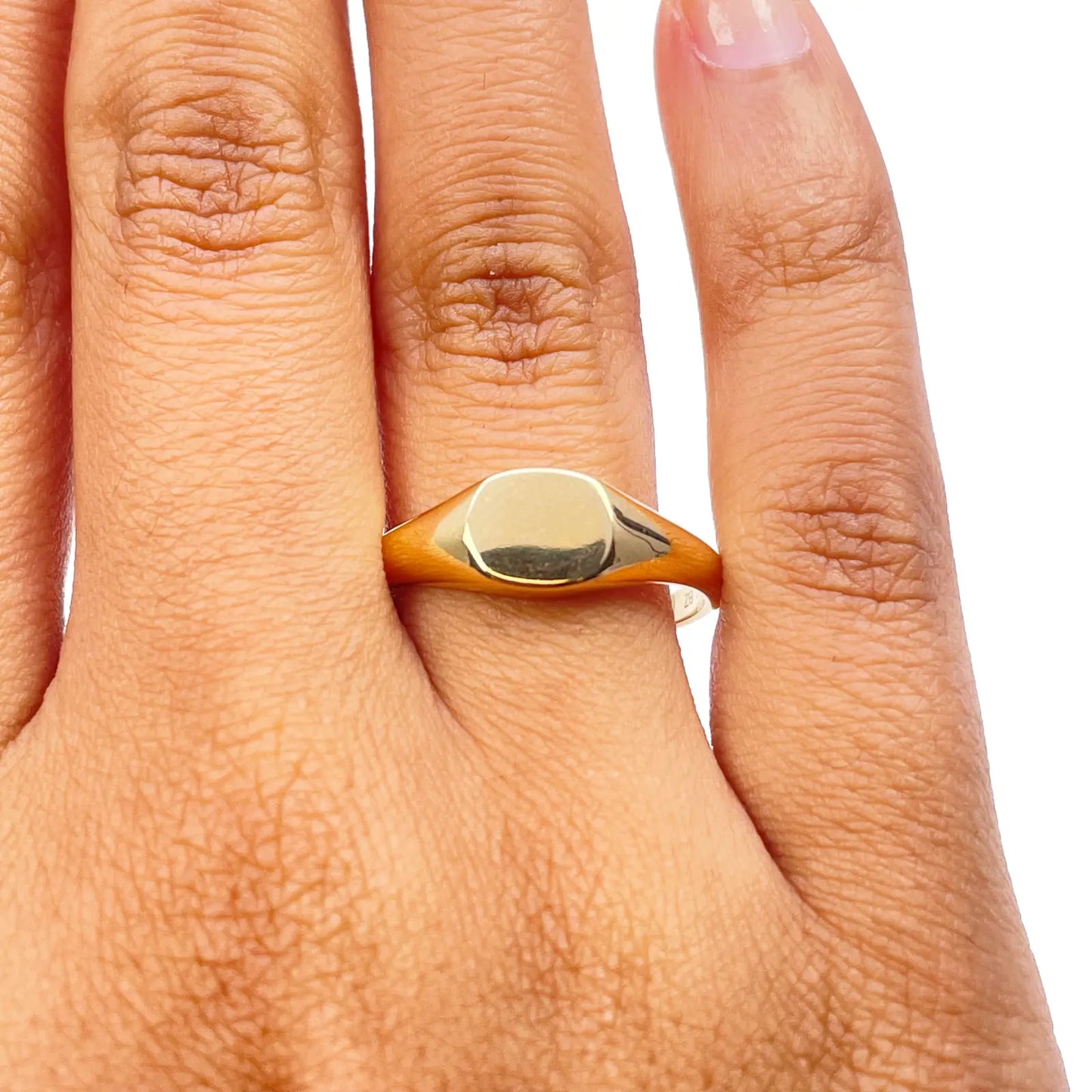 18ct Yellow Gold High Polished Square Men's Signet Ring 