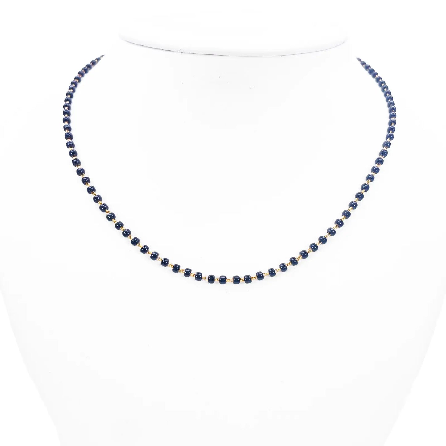 18ct Yellow Gold Mangalsutra Chain Black Beaded Necklace 18 inches 2.7mm Width¬† Mangalsutra Chains