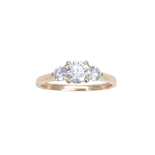 18ct Yellow Gold Natural 3 Stone Diamond Engagement Ring 0.80ct GIA  Diamond Ring
