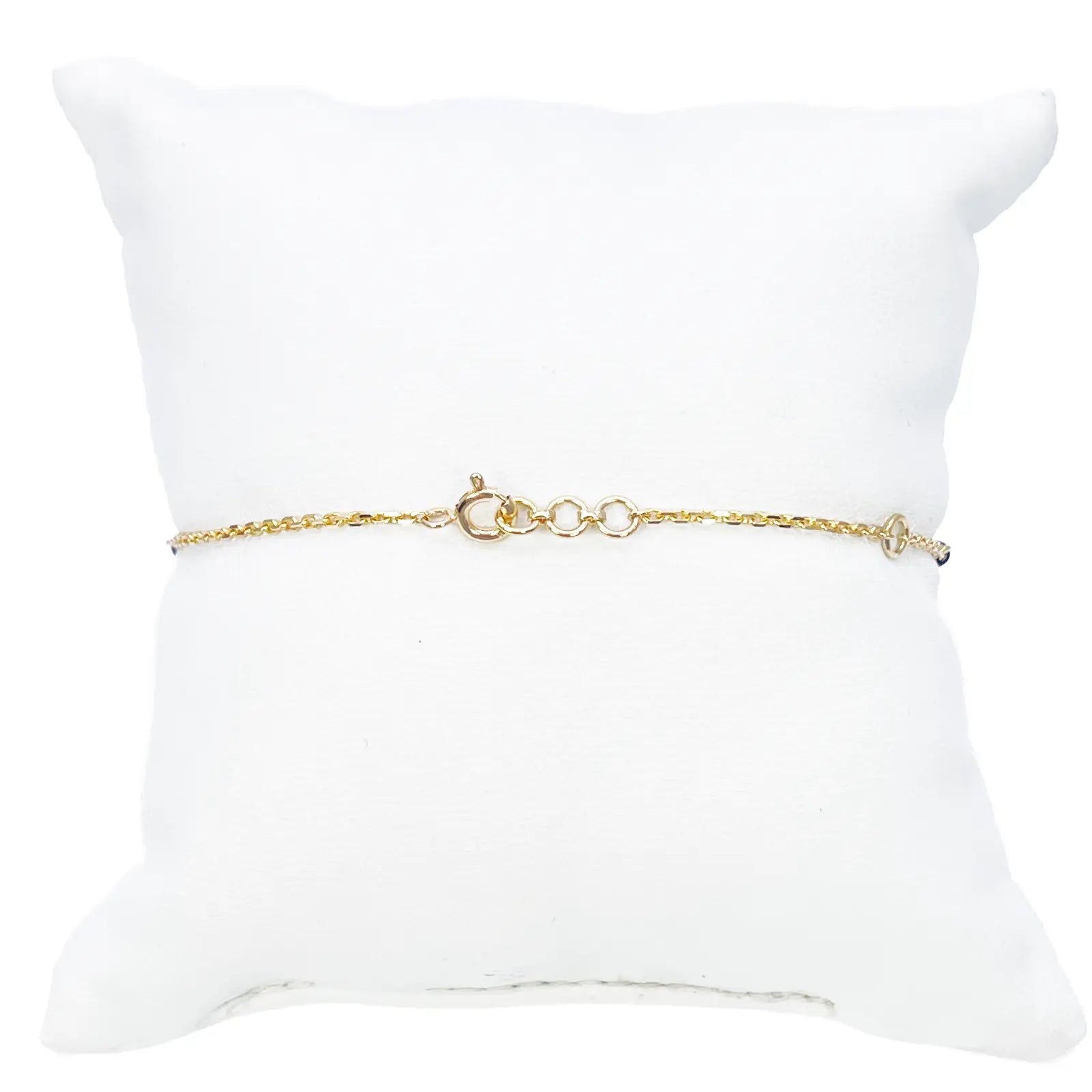 18ct Yellow Gold Natural Diamond 0.11ct Floral Mangalsutra Bracelet 7.5 Inches  Diamond Bracelets