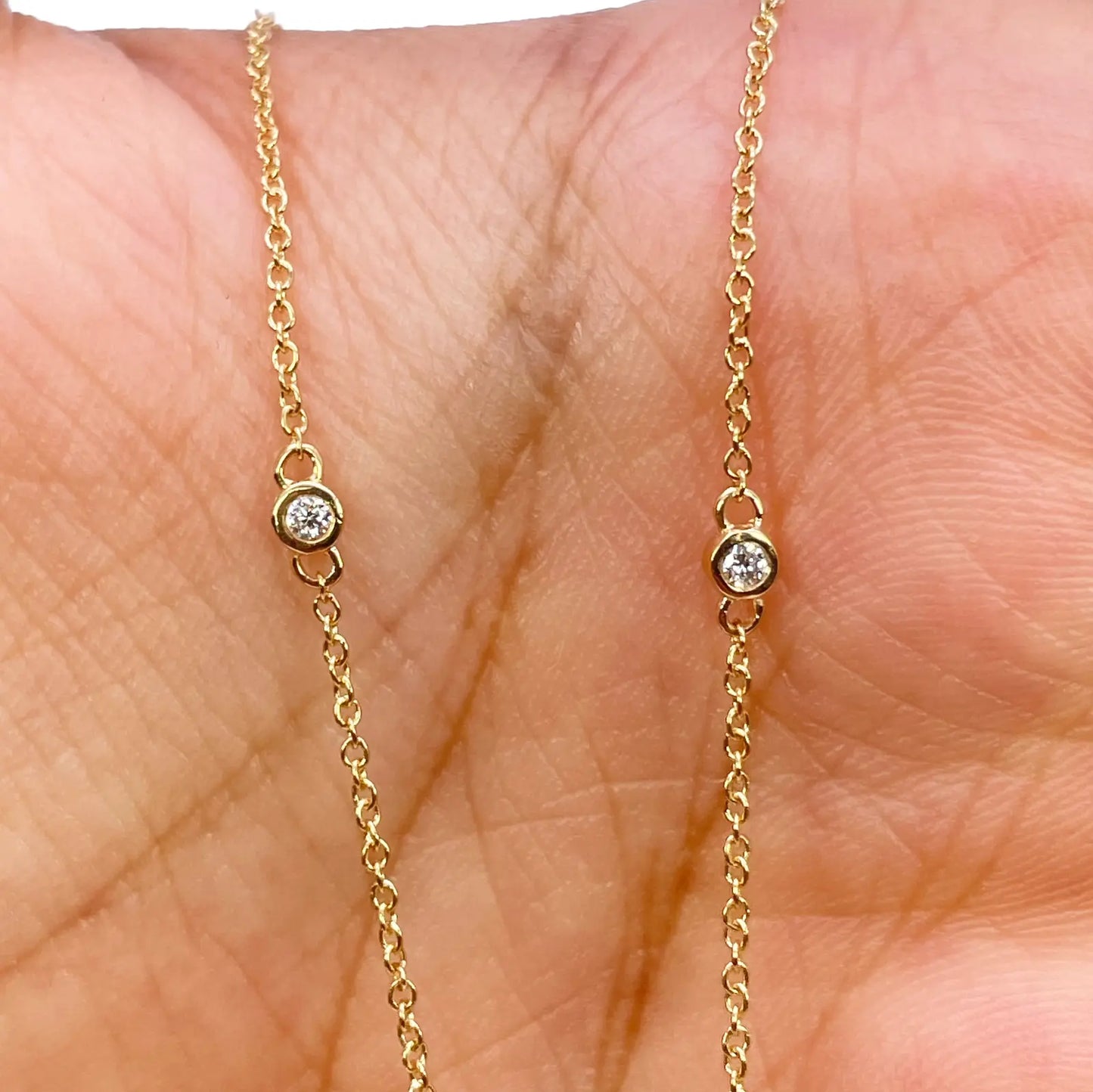 18ct Yellow Gold Natural Diamond 0.27ct Cluster Square Pendant Necklace 18''inch 