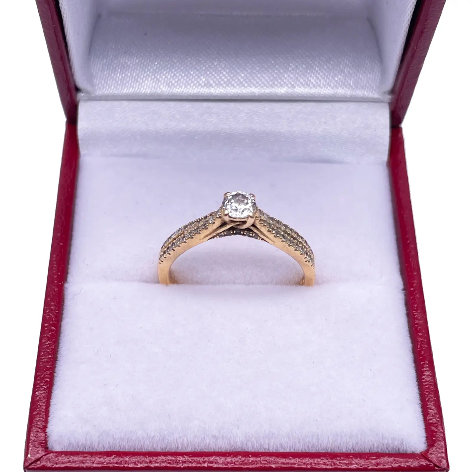 18ct Yellow Gold Natural Diamond Fancy Pave Engagement Ring 0.63ct Certified  Diamond Ring