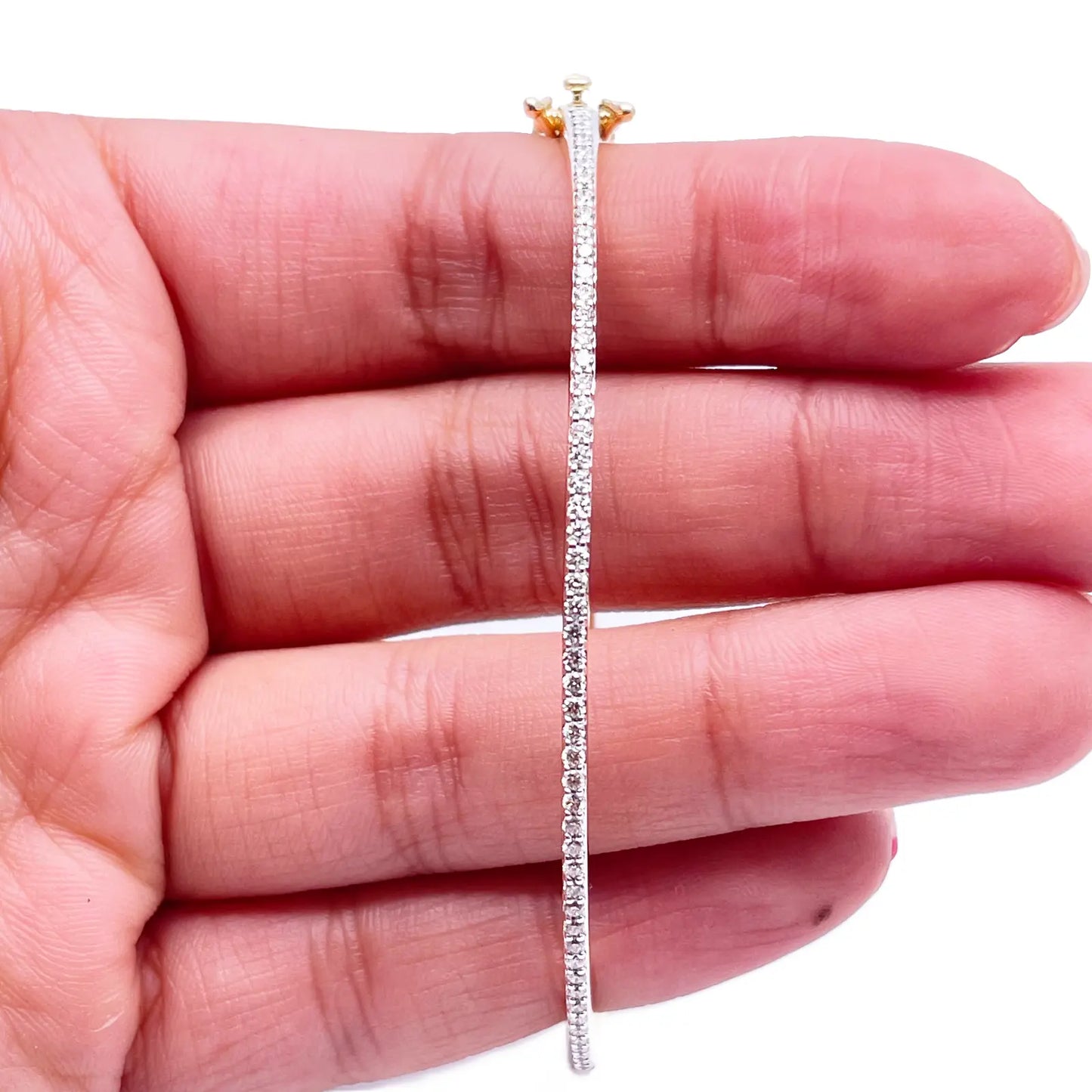 18ct Yellow Gold Natural Diamond High-Polished Fancy Bangle 0.52ct  Diamond Bracelets