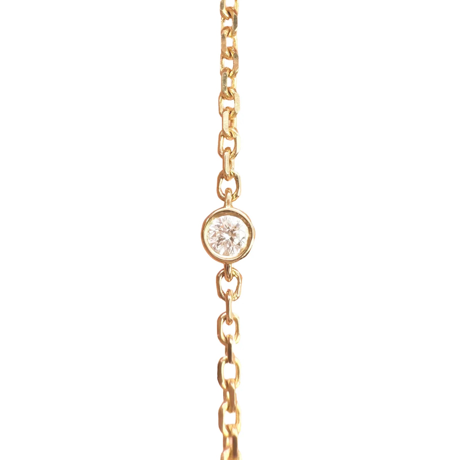 18ct Yellow Gold Natural Round Bezel Diamond By Yard Mangalsutra Bracelet 0.20ct  Diamond Bracelets