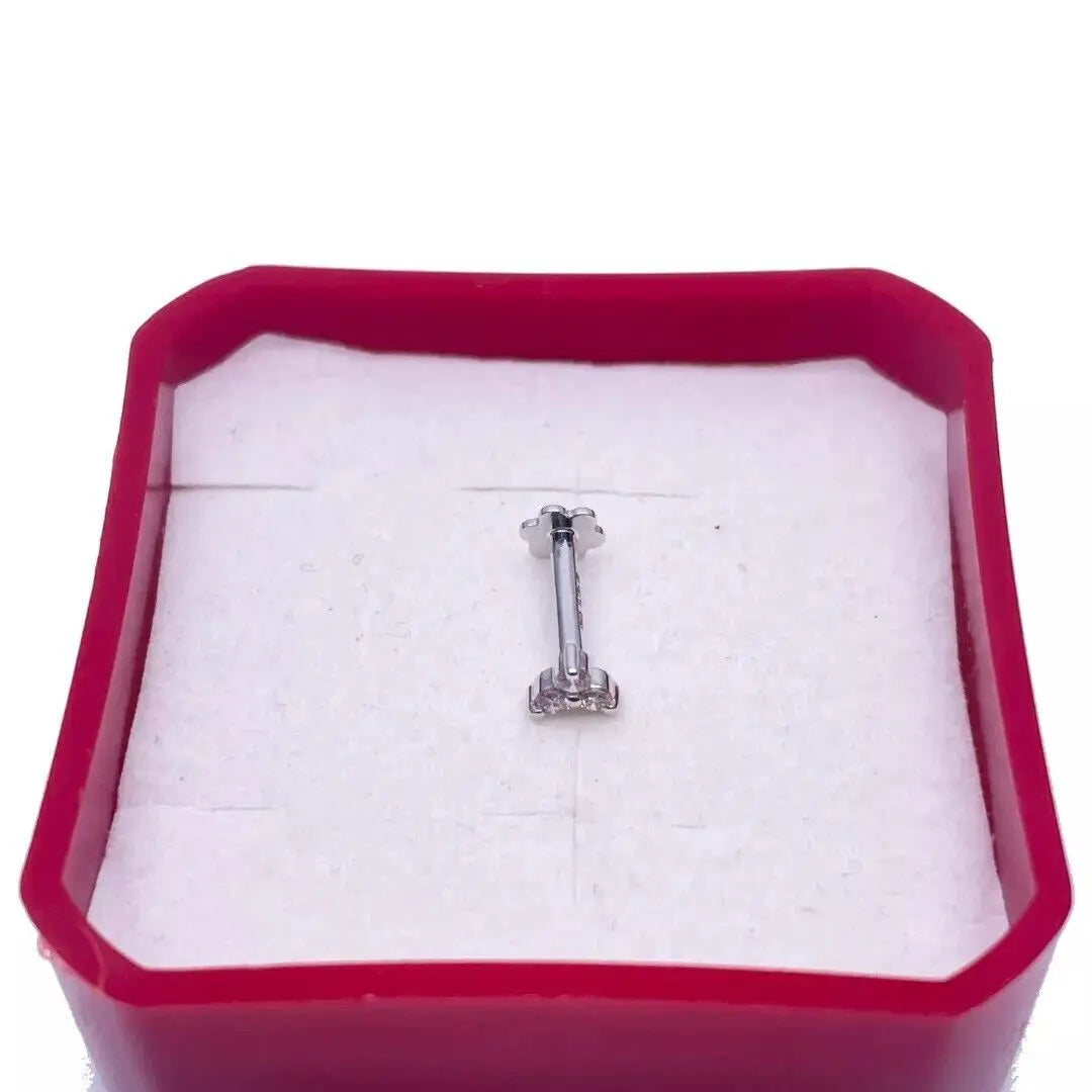 18ct Yellow Gold Natural Round Diamond Three Stone Nose Stud 0.05ct 