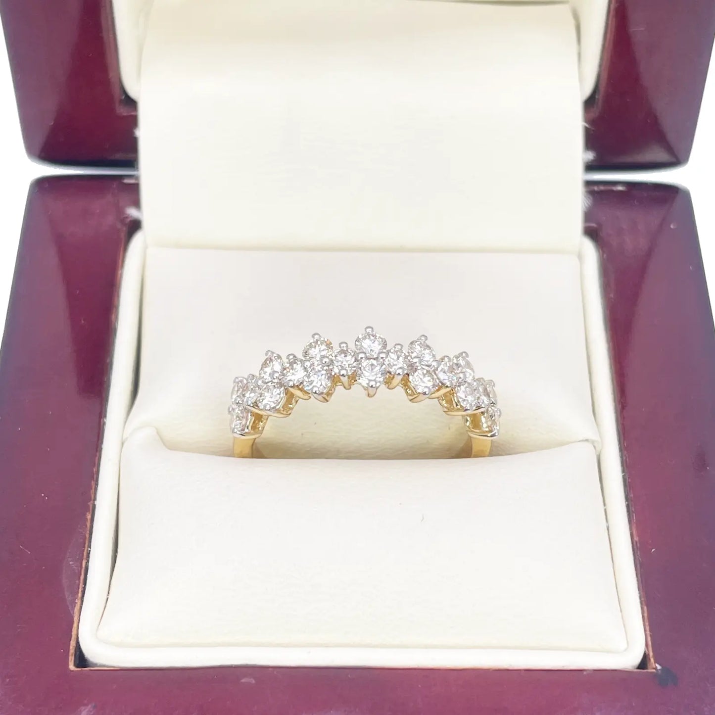 18ct Yellow Gold Prong Diamond Half Eternity Band 1.04ct 