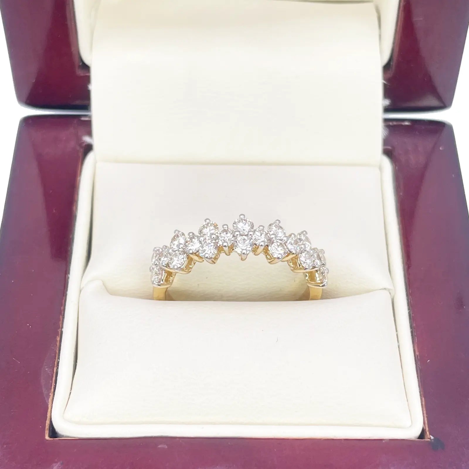 18ct Yellow Gold Prong Diamond Half Eternity Band 1.04ct 