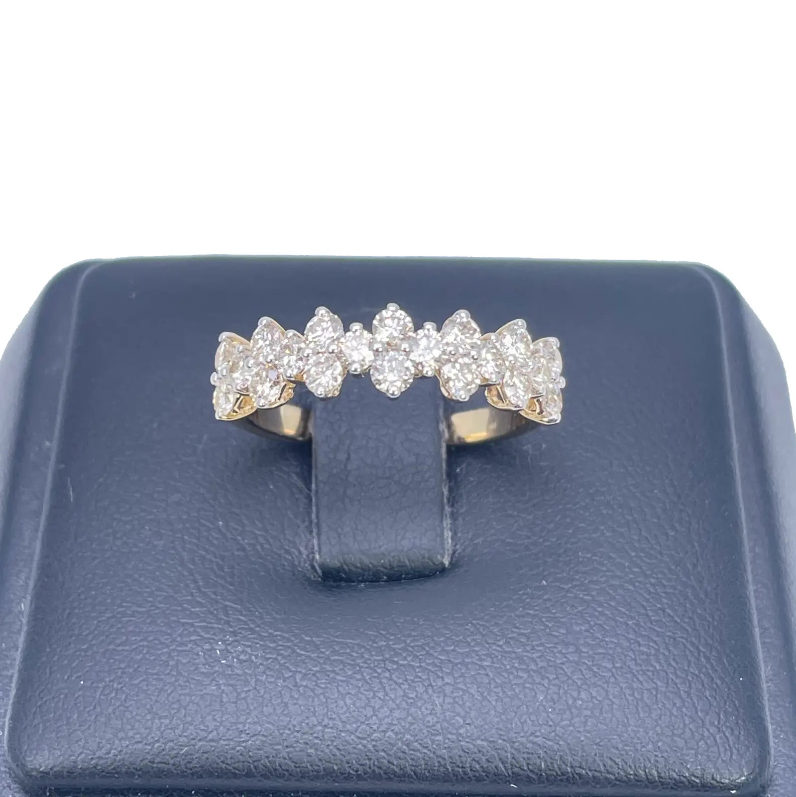 18ct Yellow Gold Prong Diamond Half Eternity Band 1.04ct 