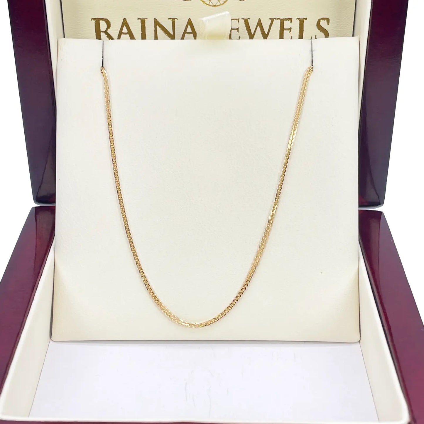 18ct Yellow Gold Spiga/Wheat Chain Necklace 18'' inch 0.8mm Width 