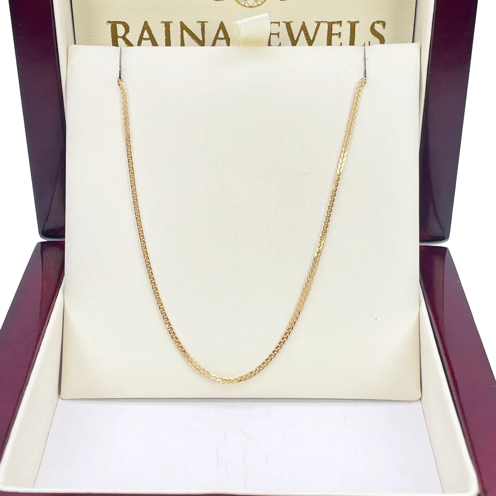 18ct Yellow Gold Spiga/Wheat Chain Necklace 18'' inch 0.8mm Width 