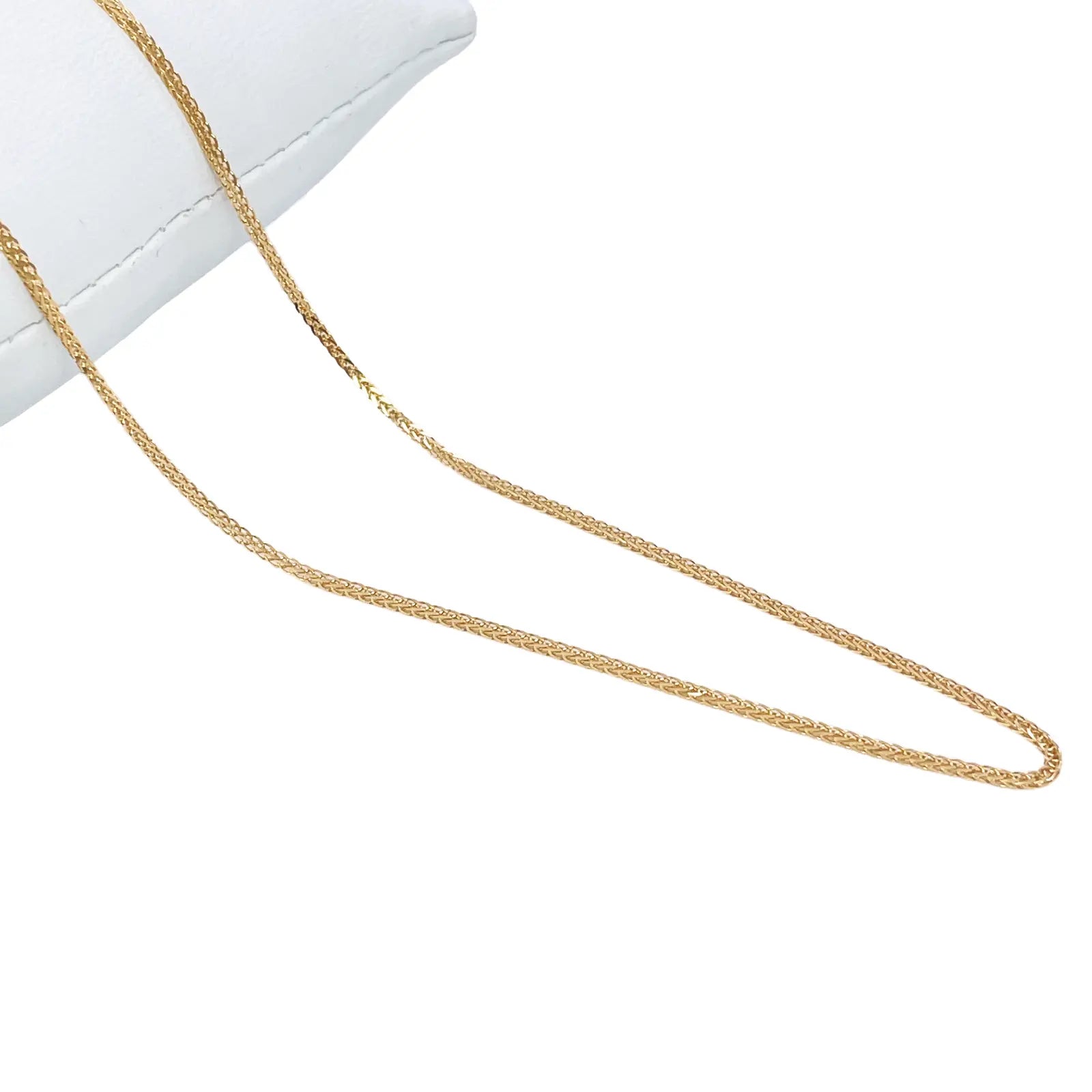 18ct Yellow Gold Spiga/Wheat Chain Necklace 18'' inch 0.8mm Width 