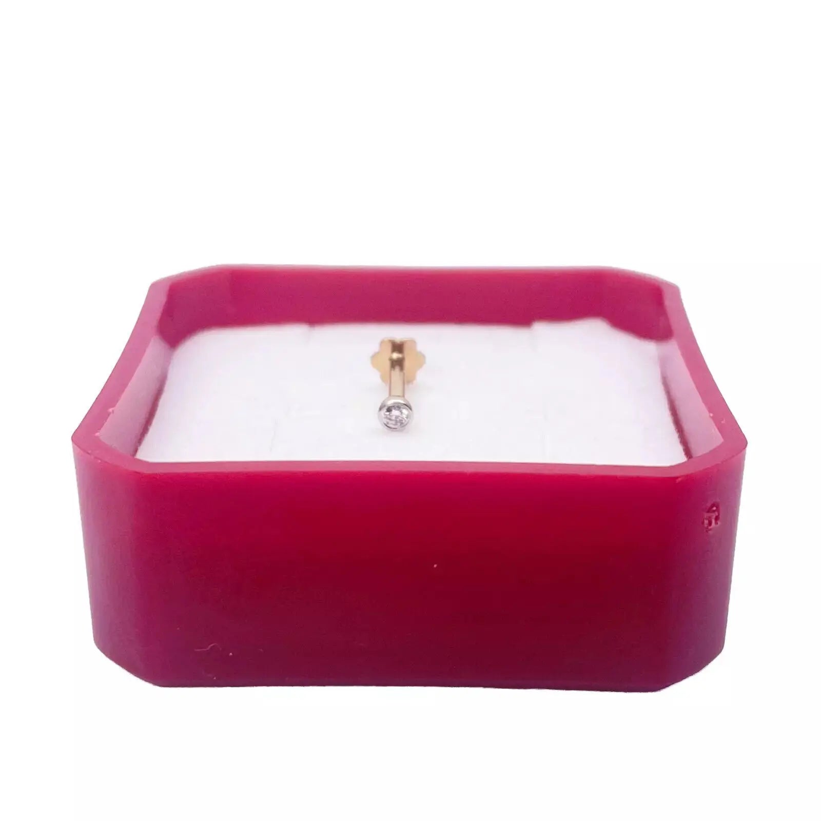 18ct Yellow & White Gold Diamond Bezel Nose Stud Pin 0.02ct 