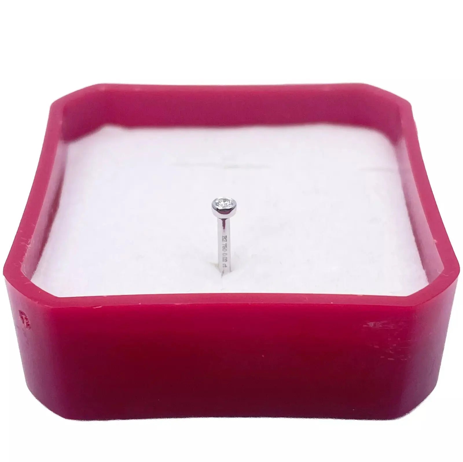 18ct Yellow & White Gold Diamond Bezel Nose Stud Pin 0.02ct 